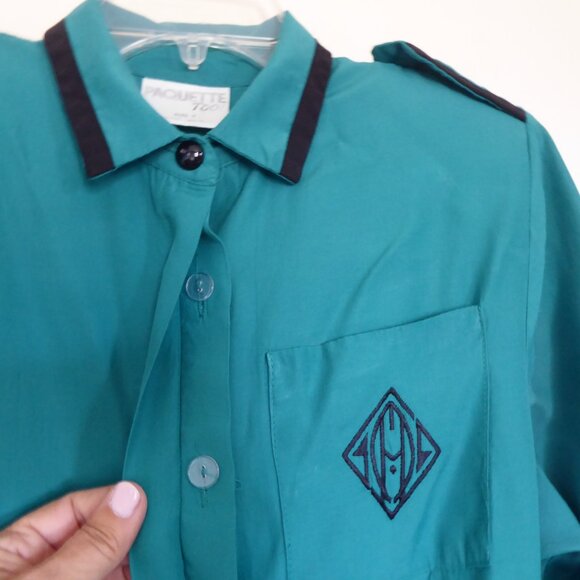 Green Tailored Dress with wide Belt by Paquette Too - Picture 4 of 5